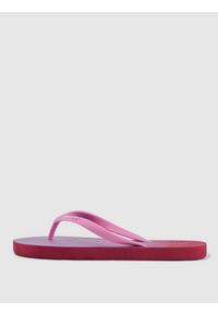 4f - 4F Japonki dziewczęce - fioletowe 37. Kolor: fioletowy. Materiał: guma. Wzór: gradientowy, paski, nadruk. Sezon: lato. Styl: wakacyjny #1