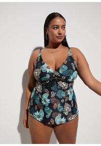 bonprix - Górna część tankini. Kolor: czarny. Materiał: poliamid. Styl: elegancki
