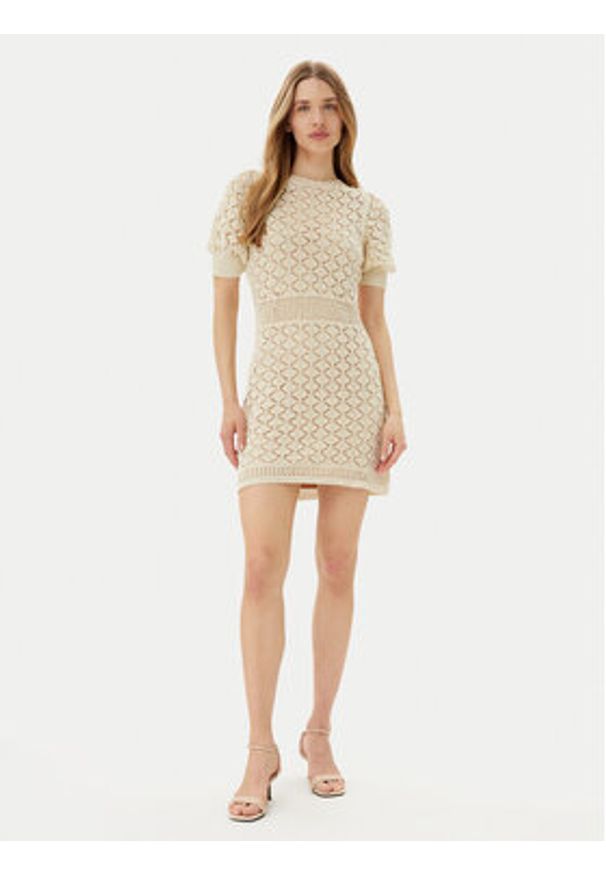 TwinSet - TWINSET Sukienka dzianinowa 251TT3172 Beżowy Regular Fit. Kolor: beżowy. Materiał: bawełna