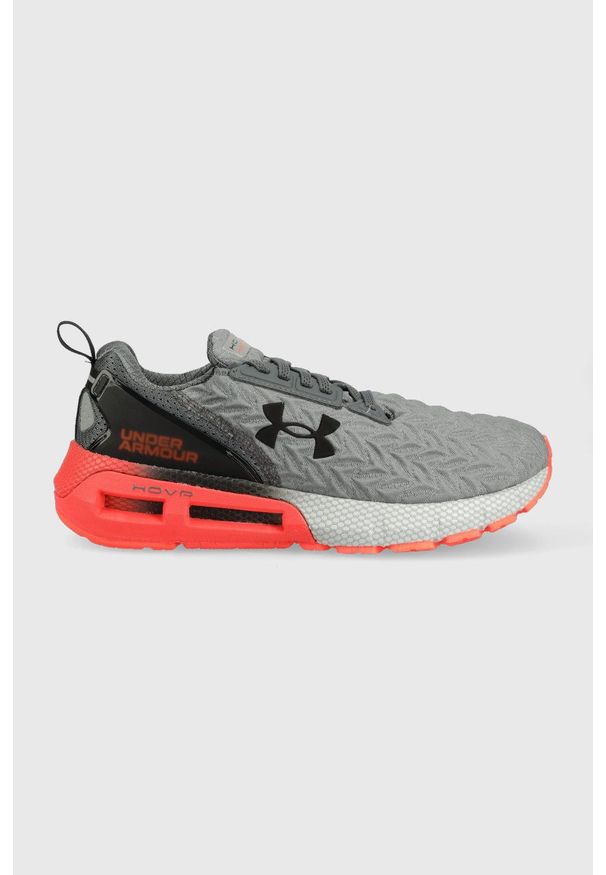Under Armour buty do biegania HOVR Mega 2 Clone kolor szary. Zapięcie: sznurówki. Kolor: szary. Materiał: guma. Szerokość cholewki: normalna. Wzór: aplikacja. Sport: bieganie