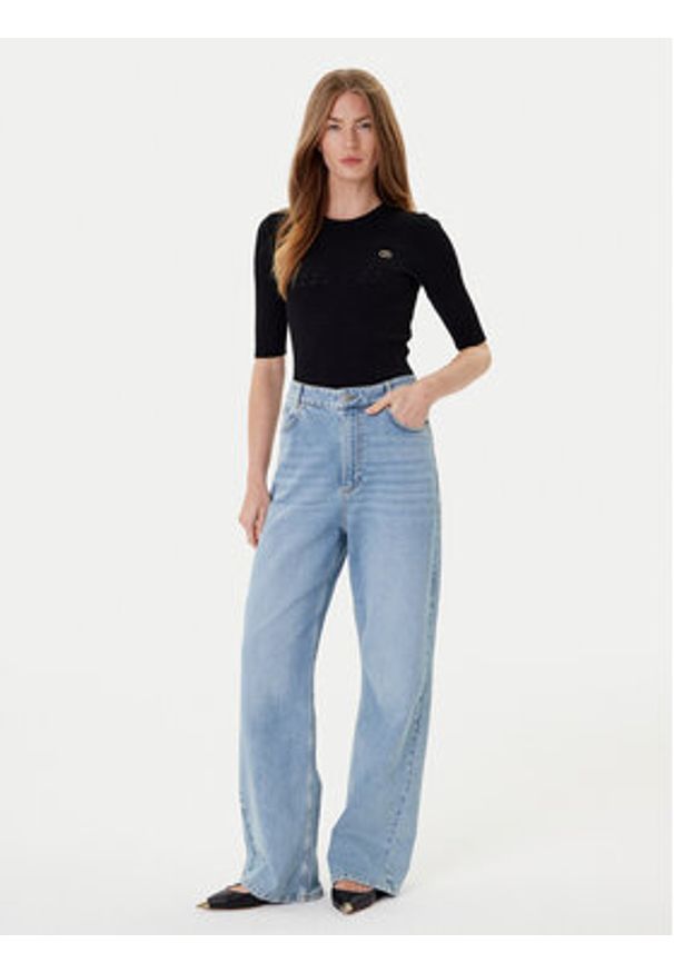 TwinSet - TWINSET Sweter 252TP3240 Czarny Regular Fit. Kolor: czarny. Materiał: wiskoza