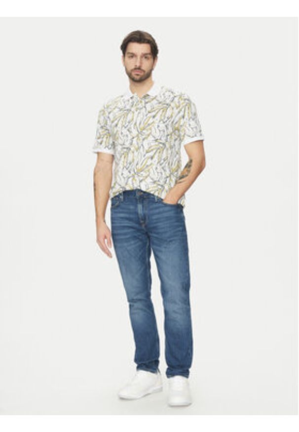 Jack & Jones Polo Split 12272985 Biały Regular Fit. Typ kołnierza: polo. Kolor: biały. Materiał: bawełna