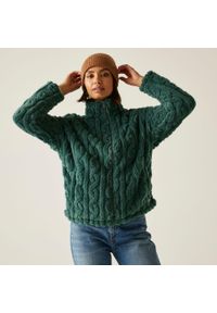 Regatta - Polar damski rozsuwany Alaiya. Kolor: zielony. Materiał: polar. Wzór: ze splotem. Sport: turystyka piesza #1