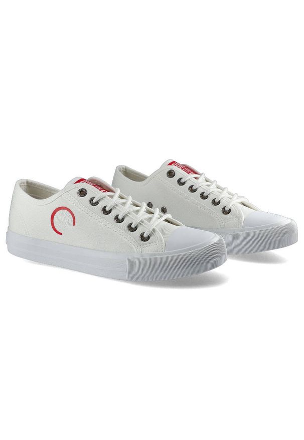 Big-Star - Białe Trampki Big Star Damskie Lekkie Buty. Okazja: na spacer. Kolor: biały. Materiał: guma, jeans, materiał. Szerokość cholewki: normalna. Sezon: lato