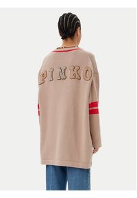 Pinko - PINKO Kardigan Borghese 104620 Brązowy Relaxed Fit. Kolor: brązowy. Materiał: bawełna #3