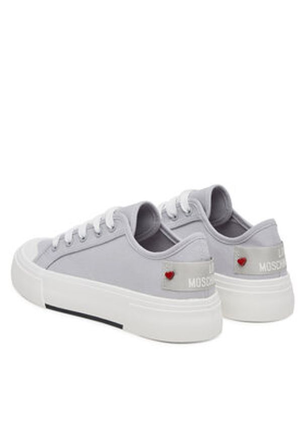 Love Moschino - LOVE MOSCHINO Trampki JA15012G0MJP0010 Szary. Kolor: szary. Materiał: materiał