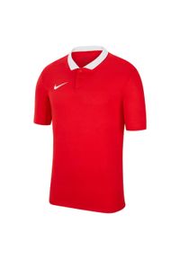 Nike - Koszulka Polo Z Krótkim Rękawem Dla Dzieci Park 20 DriFIT. Typ kołnierza: polo. Kolor: czerwony. Długość rękawa: krótki rękaw. Długość: krótkie