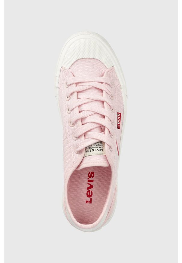 Levi's® - Levi's tenisówki dziecięce kolor różowy. Okazja: na spotkanie biznesowe. Nosek buta: okrągły. Zapięcie: sznurówki. Kolor: różowy. Materiał: guma. Styl: biznesowy