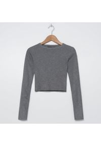 House - Wiskozowy sweter o krótszym kroju - Szary. Kolor: szary. Materiał: wiskoza. Długość: krótkie #1