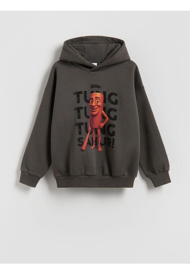 Reserved - Bluza Tung Tung Sahur - ciemnoszary. Kolor: szary. Materiał: dzianina, bawełna