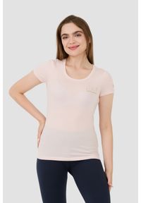 EA7 Emporio Armani - EA7 Różowy damski t-shirt, Rozmiar XS. Kolor: różowy