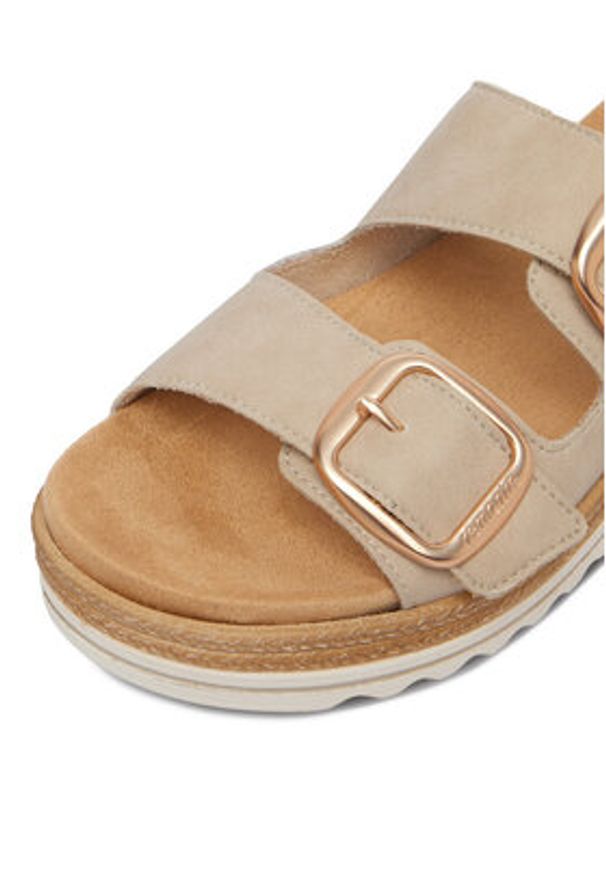 Remonte Klapki CEO-D0Q66-62 Beżowy jasny. Kolor: beżowy. Materiał: skóra, syntetyk