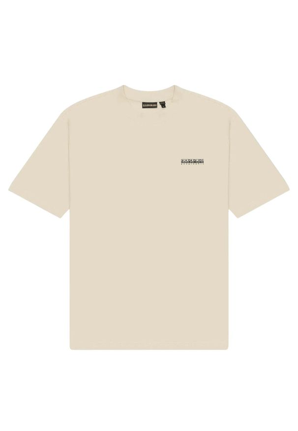 Koszulka Napapijri S-Small Box. Kolor: beżowy
