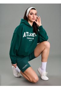 Sinsay - Bawełniana bluza z kapturem - zielony. Typ kołnierza: kaptur. Kolor: zielony. Materiał: bawełna #1