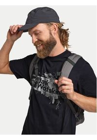 Jack Wolfskin T-Shirt Brand T A64116 Granatowy Regular Fit. Kolor: niebieski. Materiał: bawełna