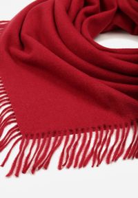 Born2be - Bordowy Trójkątny Szalik z Wiskozy i Bawełny z Frędzlami Vetirala. Okazja: na co dzień, do pracy, na spotkanie biznesowe. Kolor: czerwony. Materiał: bawełna, wiskoza. Styl: biznesowy, casual, elegancki #3