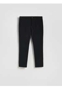 Reserved - Spodnie chino slim fit - czarny. Kolor: czarny. Materiał: tkanina, bawełna