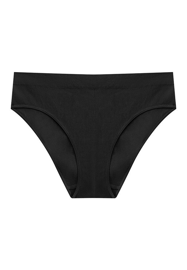 Intica - Tongi damskie bezszwowe z elastycznego materiału Virginija. Kolor: czarny. Materiał: materiał