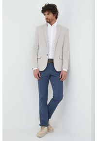 TOMMY HILFIGER - Tommy Hilfiger koszula bawełniana męska kolor biały slim z kołnierzykiem button-down. Typ kołnierza: button down. Kolor: biały. Materiał: bawełna. Wzór: aplikacja #2