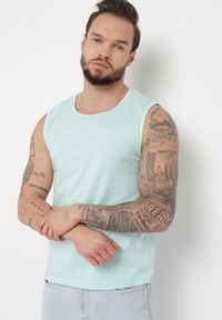 Born2be - Miętowa Klasyczna Koszulka Tank Top Bez Rękawów Lakeana. Kolor: miętowy. Materiał: jeans, materiał. Długość rękawa: bez rękawów #5