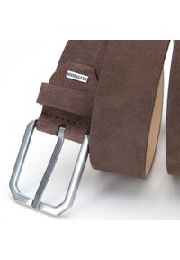 Wittchen - Męski pasek z nubuku klasyczny. Kolor: brązowy. Materiał: skóra, nubuk. Styl: klasyczny #2