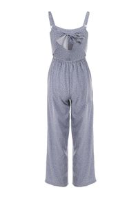 Born2be - Jasnoniebieski Kombinezon Aereira. Okazja: na imprezę, na co dzień. Kolor: niebieski. Długość rękawa: na ramiączkach. Długość: długie. Wzór: aplikacja, kropki. Sezon: lato. Styl: casual #3