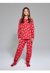 Sinsay - Bawełniana piżama dwuczęściowa w stylu świątecznym - czerwony. Kolor: czerwony. Materiał: bawełna. Styl: wizytowy #1