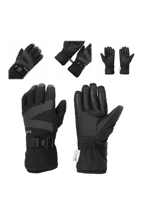 Rękawice narciarskie damskie KADVA Mountain Flow Pro skóra 3M Thinsulate. Kolor: czarny. Materiał: skóra. Technologia: Thinsulate. Sezon: zima. Sport: narciarstwo