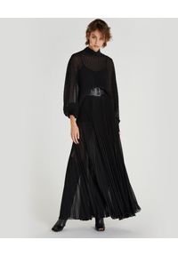 Patrizia Pepe - PATRIZIA PEPE - Długa plisowana sukienka. Kolor: czarny. Materiał: poliester. Typ sukienki: rozkloszowane, oversize. Styl: elegancki. Długość: maxi #3