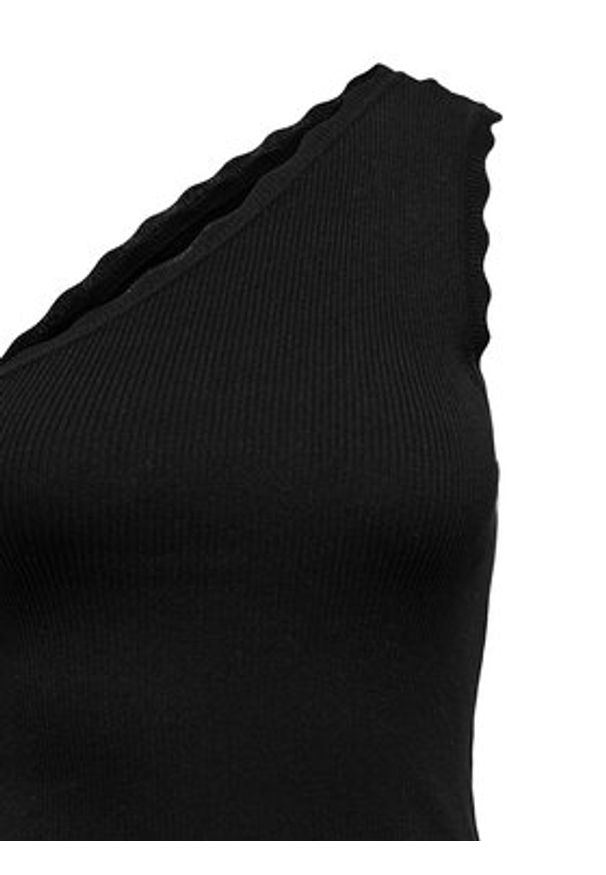 JDY Top Nanna 15351420 Czarny Slim Fit. Kolor: czarny. Materiał: wiskoza