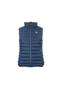 PEAK MOUNTAIN - Damska kurtka bez rękawów Peak Mountain Fine. Typ kołnierza: kołnierzyk stójkowy. Kolor: niebieski, szary, wielokolorowy. Materiał: puch. Długość rękawa: bez rękawów. Sport: turystyka piesza #1