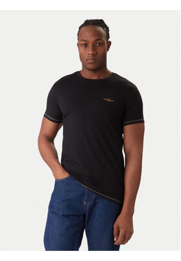 Aeronautica Militare Komplet t-shirtów AM1UTI003B Czarny Slim Fit. Kolor: czarny. Materiał: bawełna
