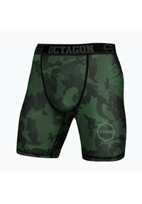 OCTAGON - Spodenki kompresyjne męskie Octagon Camo Forest. Kolor: zielony