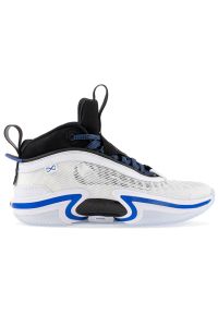 Buty Nike Air Jordan XXXVI CZ2650-101 - biało-niebieskie. Kolor: wielokolorowy, biały, niebieski. Materiał: guma, tkanina, materiał. Szerokość cholewki: normalna. Wzór: ze splotem. Sport: koszykówka
