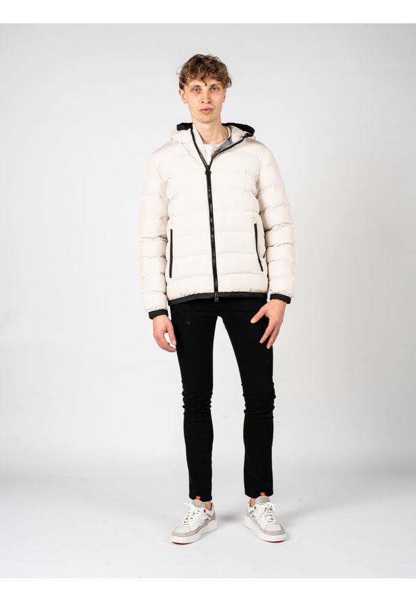 Geox Kurtka "Spherica" | M2629CT2961 | Mężczyzna | Ecru. Okazja: na co dzień. Typ kołnierza: kaptur. Materiał: poliester. Styl: casual