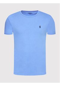 Polo Ralph Lauren T-Shirt 710671438230 Błękitny Custom Slim Fit. Typ kołnierza: polo. Kolor: niebieski. Materiał: bawełna