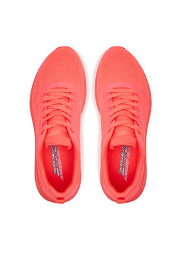skechers - Skechers Sneakersy Bobs Squad Chaos-Cool Rythms 117216/NCOR Koralowy. Kolor: pomarańczowy. Materiał: materiał