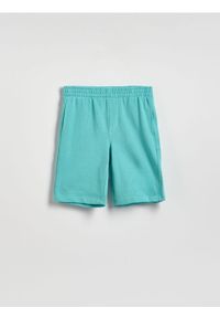 Reserved - Bawełniane szorty bermudy - miętowy. Kolor: miętowy. Materiał: bawełna