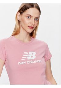 New Balance T-Shirt Essentials Stacked Logo WT31546 Różowy Athletic Fit. Kolor: różowy. Materiał: bawełna #4