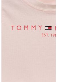 TOMMY HILFIGER - Tommy Hilfiger top bawełniany dziecięcy kolor różowy. Okazja: na co dzień. Kolor: różowy. Materiał: bawełna. Długość rękawa: na ramiączkach. Wzór: nadruk. Styl: casual #3