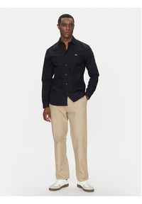 Lacoste Koszula CH5620 Granatowy Slim Fit. Kolor: niebieski. Materiał: bawełna #4