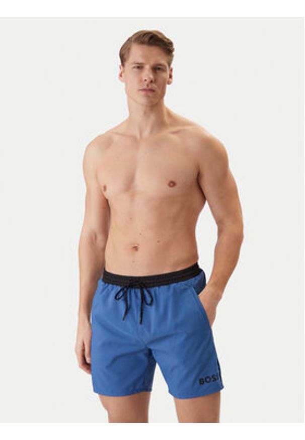 BOSS Szorty kąpielowe Starfish 50514429 Niebieski Regular Fit. Kolor: niebieski. Materiał: syntetyk