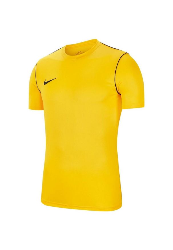 Nike - Męska Koszulka Z Krótkim Rękawem Dry Park 20. Kolor: żółty. Długość rękawa: krótki rękaw. Długość: krótkie. Sport: turystyka piesza