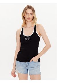 Guess Top Sporty E3GP05 KBP41 Czarny Slim Fit. Kolor: czarny. Materiał: bawełna. Styl: sportowy