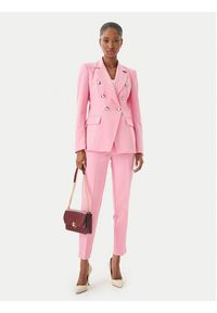 Maryley Marynarka 26EB139/43BB Różowy jasny Regular Fit. Kolor: różowy. Materiał: syntetyk #5