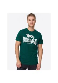 T-shirt o klasycznym kroju Lonsdale Logo. Kolor: zielony #1