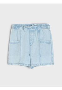 Sinsay - Jeansowe szorty z wiązaniem - niebieski. Kolor: niebieski. Materiał: jeans #1