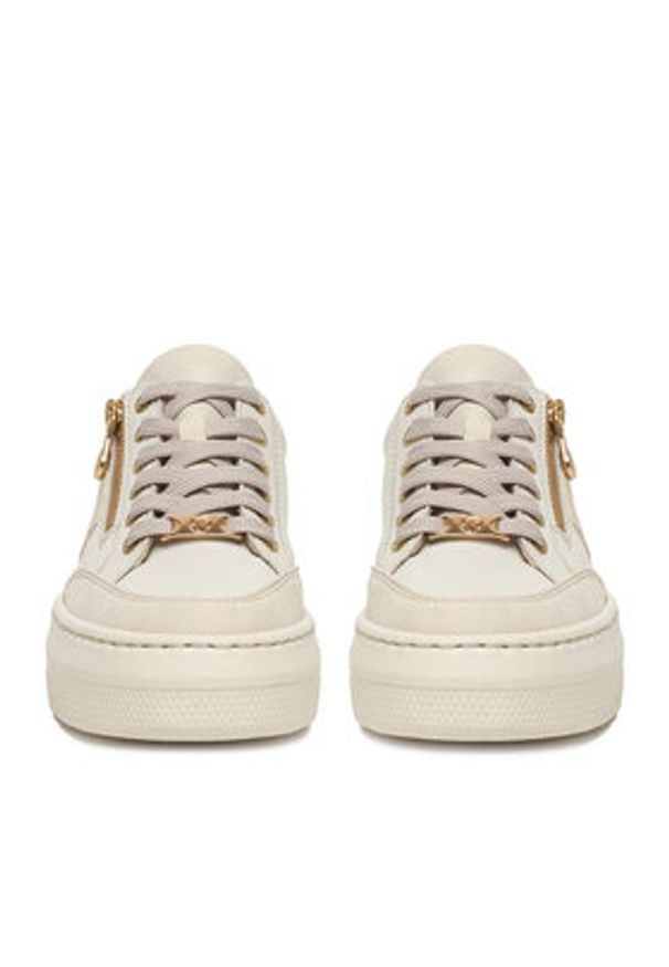 Rieker Sneakersy M1912-80 Écru. Kolor: kremowy. Materiał: syntetyk, skóra