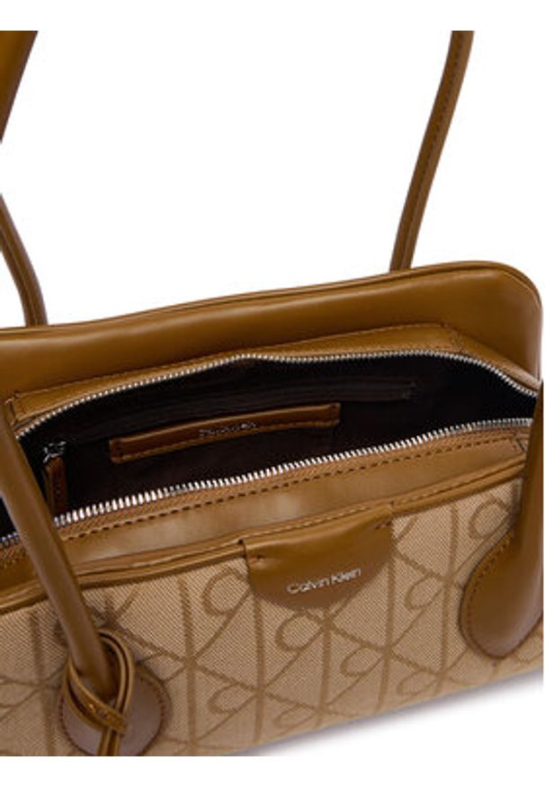 Calvin Klein Torebka Emblem Trio Jacquard LV04F3744G Brązowy. Kolor: brązowy