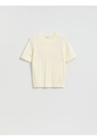 Reserved - Strukturalny sweter z wiskozą - złamana biel. Materiał: wiskoza #1